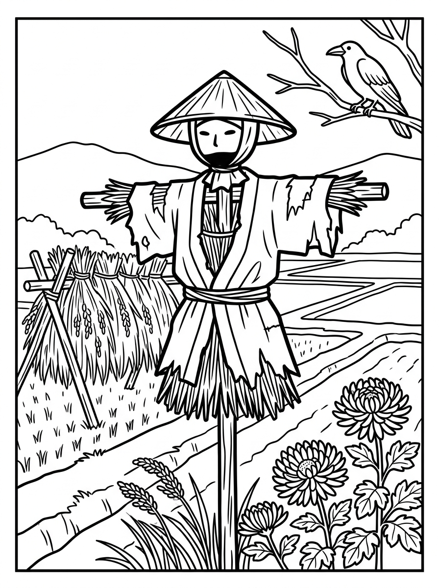 案山子のぬり絵