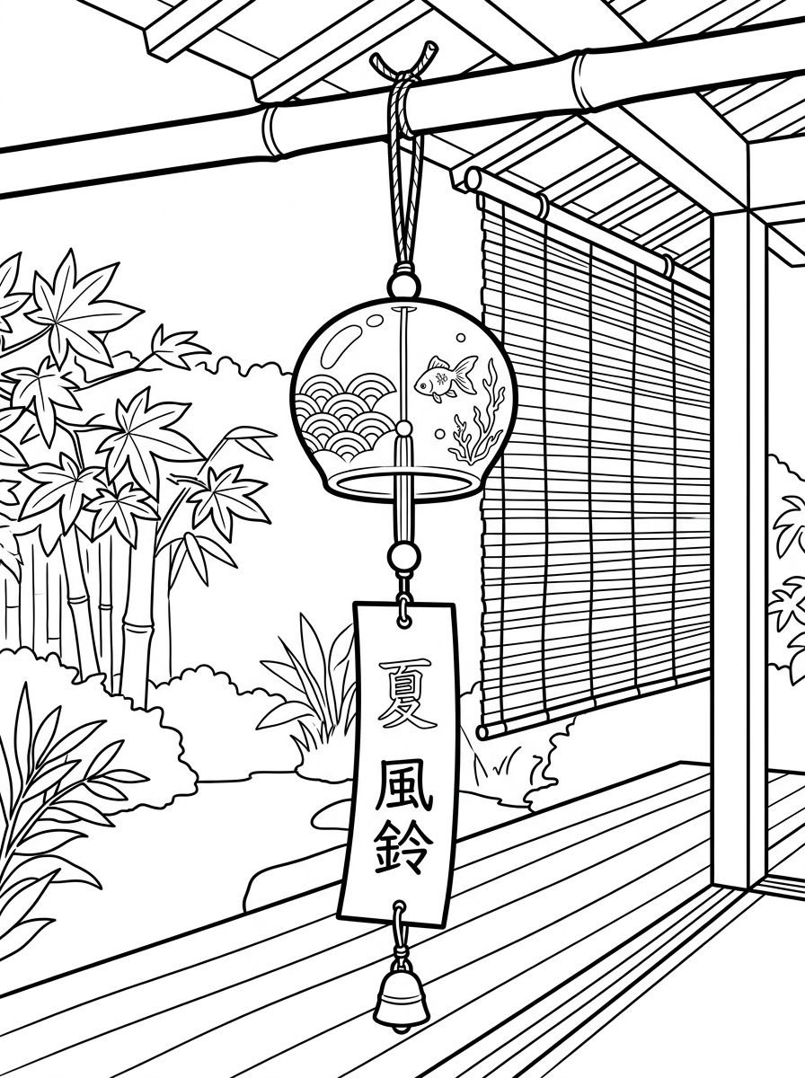 風鈴のぬり絵